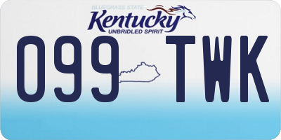 KY license plate 099TWK