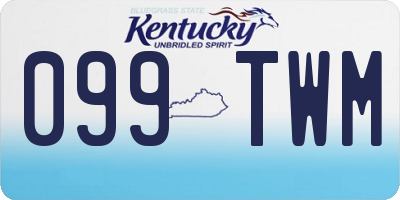KY license plate 099TWM