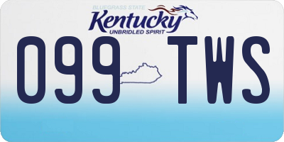 KY license plate 099TWS