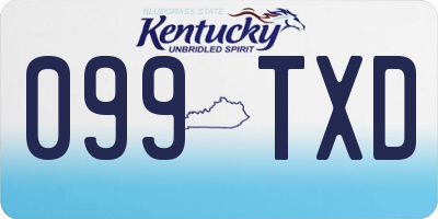 KY license plate 099TXD
