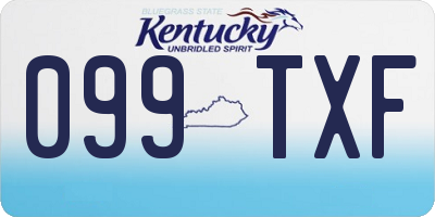 KY license plate 099TXF