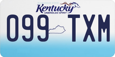 KY license plate 099TXM