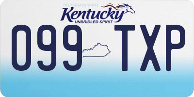 KY license plate 099TXP