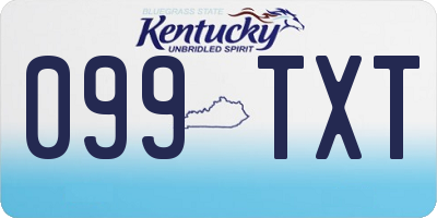 KY license plate 099TXT