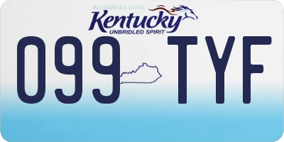 KY license plate 099TYF