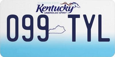 KY license plate 099TYL