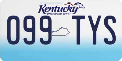 KY license plate 099TYS