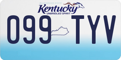KY license plate 099TYV