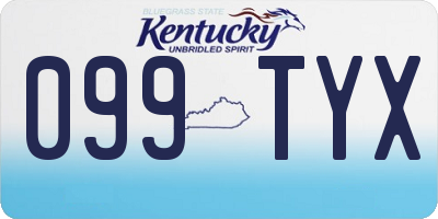 KY license plate 099TYX