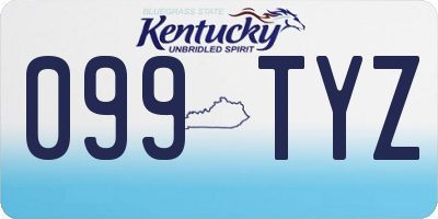 KY license plate 099TYZ