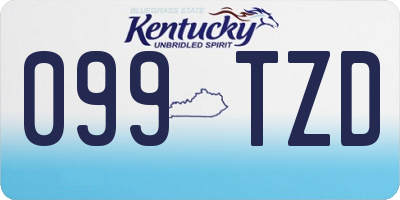 KY license plate 099TZD