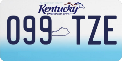 KY license plate 099TZE