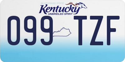 KY license plate 099TZF