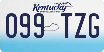 KY license plate 099TZG