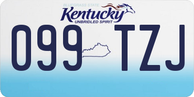 KY license plate 099TZJ