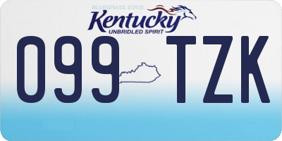 KY license plate 099TZK