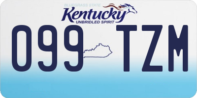 KY license plate 099TZM