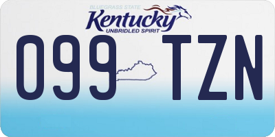 KY license plate 099TZN