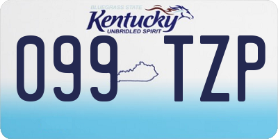 KY license plate 099TZP
