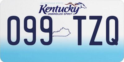 KY license plate 099TZQ