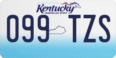 KY license plate 099TZS