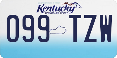 KY license plate 099TZW