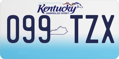 KY license plate 099TZX