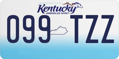 KY license plate 099TZZ