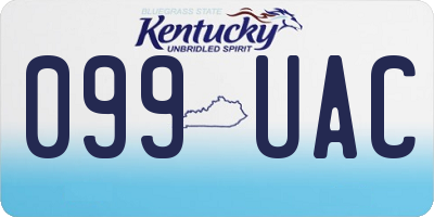 KY license plate 099UAC
