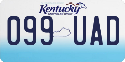 KY license plate 099UAD