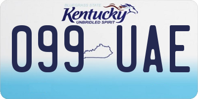 KY license plate 099UAE