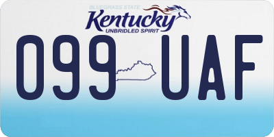 KY license plate 099UAF