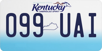 KY license plate 099UAI