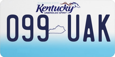 KY license plate 099UAK
