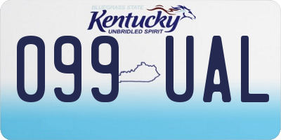 KY license plate 099UAL