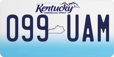KY license plate 099UAM