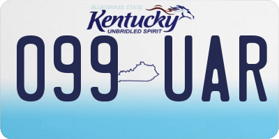 KY license plate 099UAR