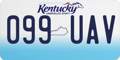 KY license plate 099UAV