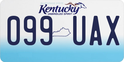 KY license plate 099UAX