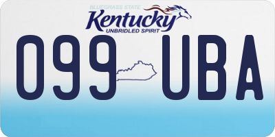 KY license plate 099UBA