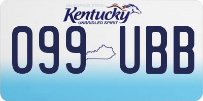 KY license plate 099UBB