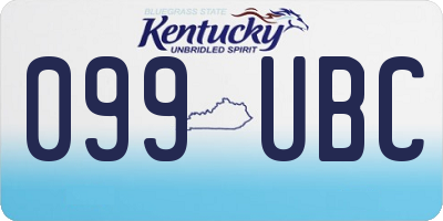 KY license plate 099UBC
