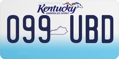 KY license plate 099UBD