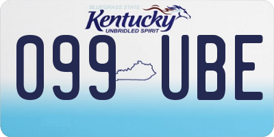KY license plate 099UBE
