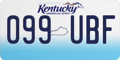 KY license plate 099UBF