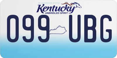 KY license plate 099UBG