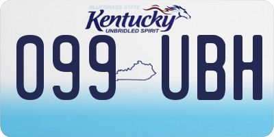 KY license plate 099UBH