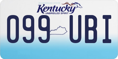 KY license plate 099UBI