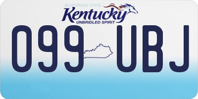 KY license plate 099UBJ