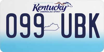 KY license plate 099UBK